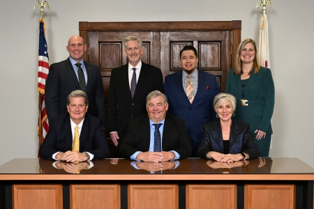 KCC President and Board. Back row, left to right, Michael Boyd, Michael Kick, Eric Peterson and Claire Chaplinski. Front row, left to right, Brad Hove, Bill Orr and Cathy,Boicken. 
